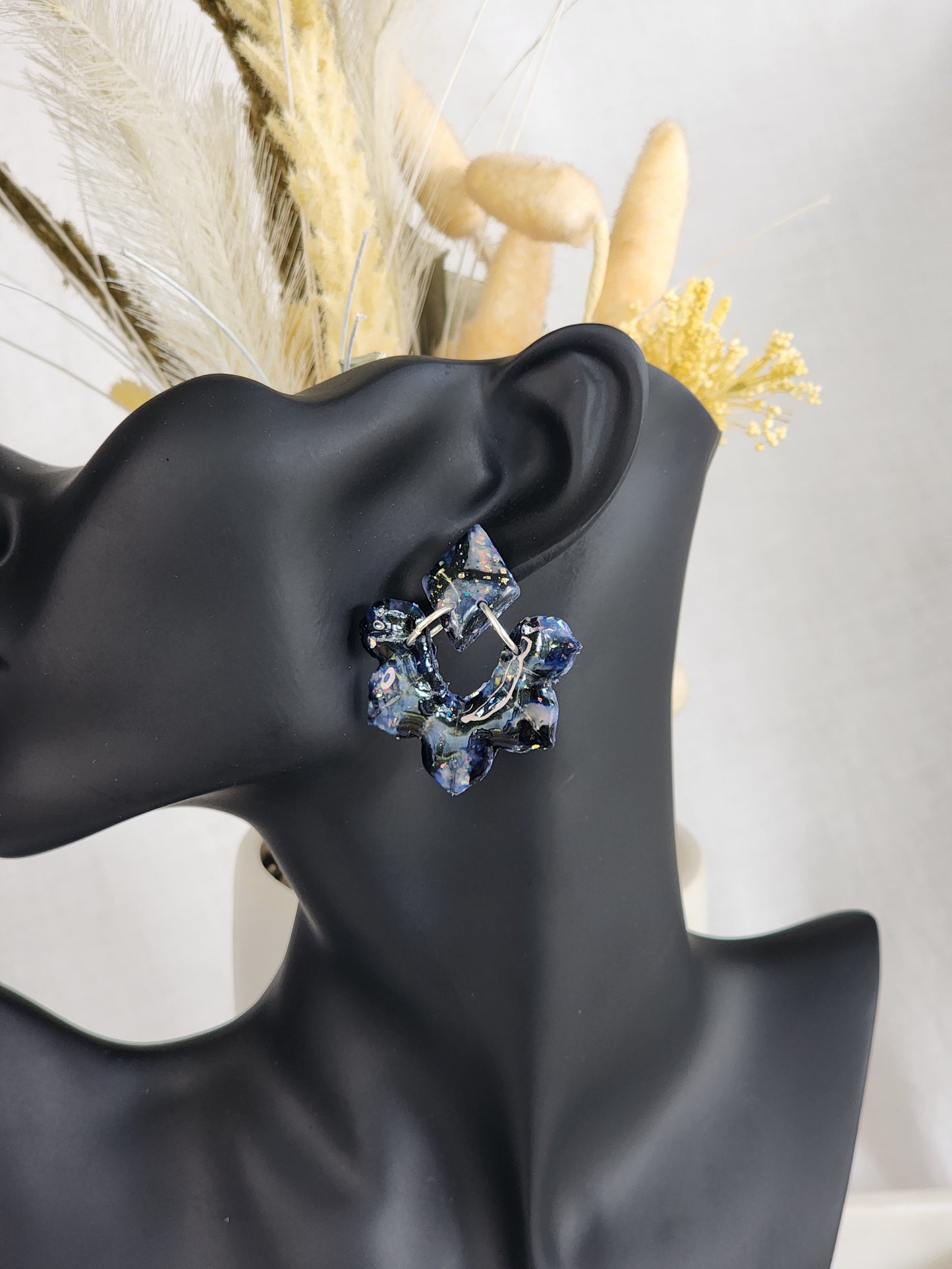 Starry Night Style Studs | Handmade Polymer Clay Earrings