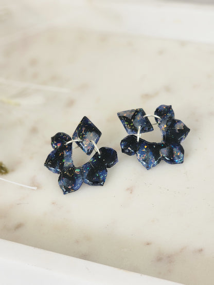 Starry Night Style Studs | Handmade Polymer Clay Earrings