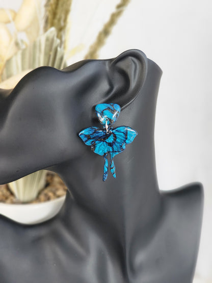 Blue Ulysses Butterfly Studs | Handmade Polymer Clay Earrings