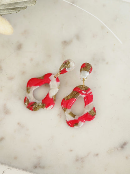 Pink & White Style Dangles | Handmade Polymer Clay Earrings