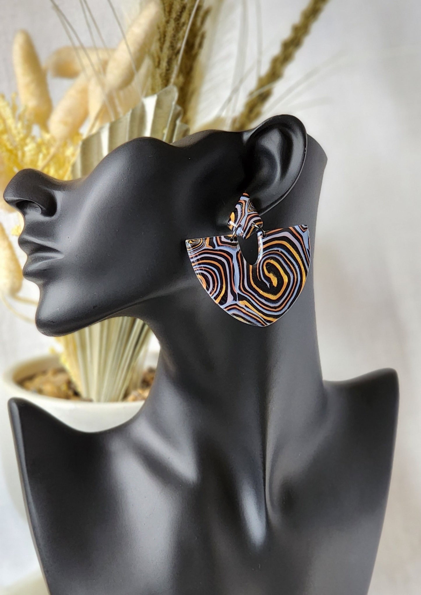 Spiral Dangles | Handmade Polymer Clay Earrings