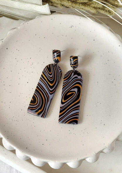 Long Spiral Dangles | Handmade Polymer Clay Earrings