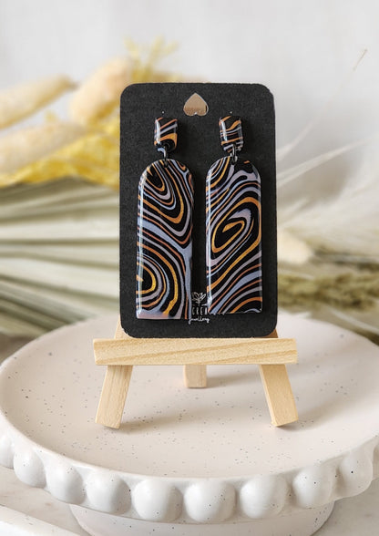 Long Spiral Dangles | Handmade Polymer Clay Earrings