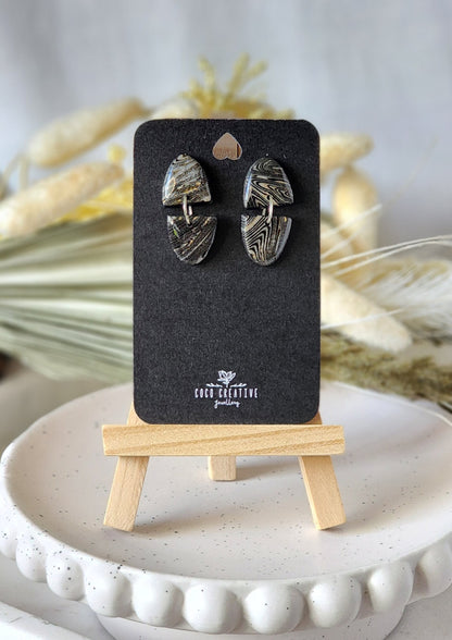 Small Zebra Stone Studs | Handmade Polymer Clay Earrings