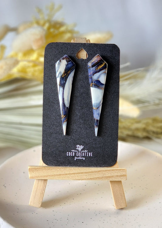 Earthy Stone Spike Studs 1 | Handmade Polymer Clay Earrings